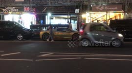 Golden Car in Knightsbridge