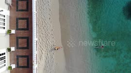 Jamaica beach drone shot