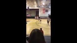 Girl tumbling at basketball game fails