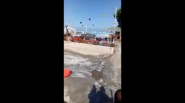 International sport of tourism In Lombok Gili Trawangan Flood