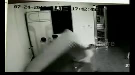 CCTV captures moment large letter box cabinet falls and traps child beneath it