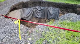 Days of heavy rains open up sinkhole in Central Pennsylvania county