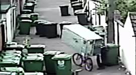 CCTV shows man fly-tipping huge fridge