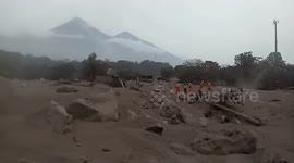 Rescuers search for bodies in San Miguel Los Lotes after Volcan de Fuego Eruption