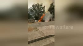 Passengers scream when they see flames caused by Carr Fire near road