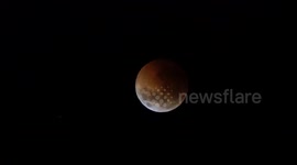 blood moon eclipse in sky in Hobart, Tasmania