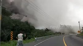 eruption of the Volcano of Fire that ended with the community of San Miguel Los Lotes in Escuintla, Guatemala, Central America.