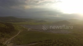 aerial shot coal mine