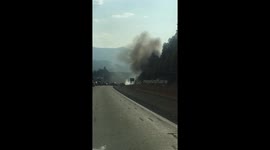 Wildfire burns dangerously close to major highway in Washington