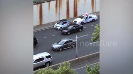 Funny moment cops tell a driver over their megaphone: