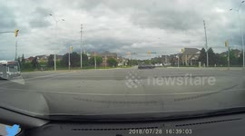Distracted Walker on phone crossing street