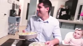 Wife reveals pregnancy to husband with a burrito dinner and his reaction is priceless