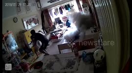 Dad, daughter and dog flee as electric scooter explodes in Beijing living room while charging