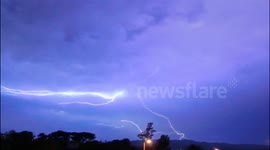 Lightning during storms in the south of France