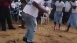 Liberian Cultural Dancers, do the Ebola Dance