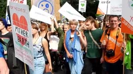 Emma Thompson and Vivienne Westwood at Climate Change March in London