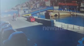 Flying over Tisno bridge (Croatia)