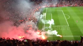 Flares thrown at pitch at Arsenal vs Galatasaray match