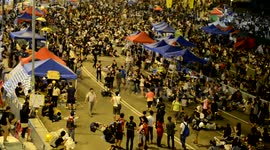 pro-democracy protesters are occupying the streets around Hong Kong