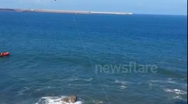 Emergency rescue in Gijon Spain