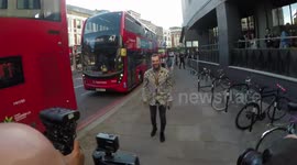 Pete Wicks And Shelby Tribble arrive at the Ace Hotel In Shoreditch