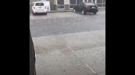 Marble sized hail and flooding