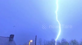 Moment lightning strikes unlucky Winchester man during fierce electrical storm