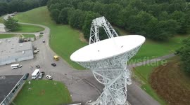 Aerial View of Pointing of 26-Meter Radio Telescope at Pisgah Astronomical Research Institute