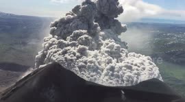 Magnificent ash plumes at Russia's Karymsky Volcano
