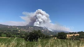 Time lapse shows growing plumes of smoke from Mendocino Complex Fires