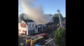 Firefighters battle blaze in derelict building in Kent