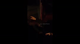 Drunk guy in shopping trolly