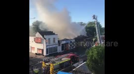 Firefighters battle blaze in derelict building in Kent
