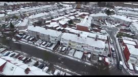 Snow Falling Drone View Southall UK 10-12-2017
