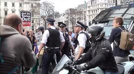 Protesters obstruct responding police vehicles in London