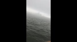 Heavy rain storm Staten Island ferry