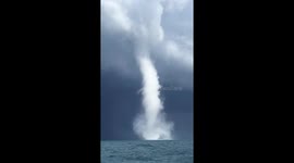 Stunning footage of waterspout over Black Sea
