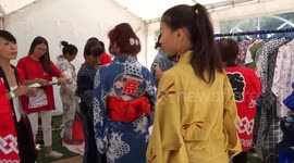Kimono shop at Japanese Garden Party in Hammersmith Park