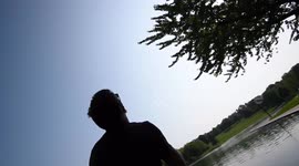 YouTuber nearly loses drone over pond called