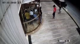 Boy, 6, gets foot stuck in revolving door