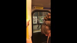 Man do hot dance waiting for the tube