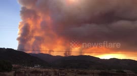 Fiery Smoke Rises Over The Cleveland National Forest