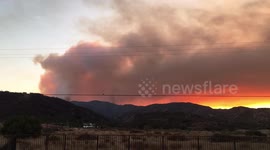 As The Holy Fire Shifted Direction Monday Night Smoke Drifts Across The Sky