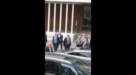 Theresa May leaving Scottish meeting