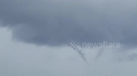 Funnel clouds dispersing over moreton beach wirral