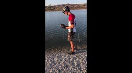 Found this turtle while on a bike ride and had rode over to the lake to get him back https://t.co/iVx57L1as6