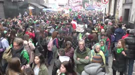 Pro-choice activists demonstrate as Argentina Senate debates elective abortion law