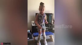 This is the heart-warming moment an adorable little girl defied doctors' expectations by dancing for the first time in her life