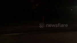 WHITE BMW CAUGHT ON FIRE ON 10 FREEWAY