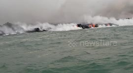 Sunrise lava boat tour Tuesday, June 26, 2018 Kapoho Bay Hawaii